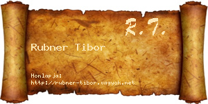 Rubner Tibor névjegykártya
